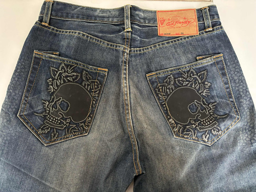 Pantalón Marca Ed Hardy, Blue Jeans, Talla 32, Calaveras