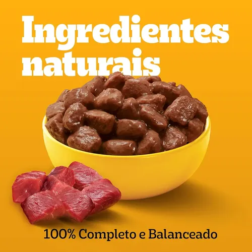 Ração Úmida Pedigree para Cão Adulto de Raças Pequenas Sabor Carne ao Molho - Kit com 12 Sachês de 100g: imagem 5