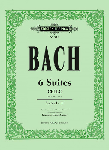 Bach 6 Suites Chelo Vol.1 (suites I-ii-iii)  -  Bach, Johan