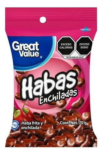17 Pzas Nuevo Botana Habas Great Value Enchiladas 70 G