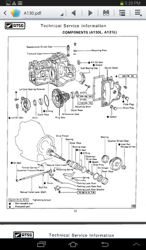 Manual Para Transmisión Automática Toyota Corolla A130-a131l (Usado)