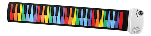 Piano Plegable Compacto De 49 Teclas, Teclado Blanco