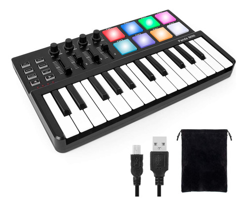 Teclado Midi Worlde Panda Pequeño Portátil Con Usb 25-key