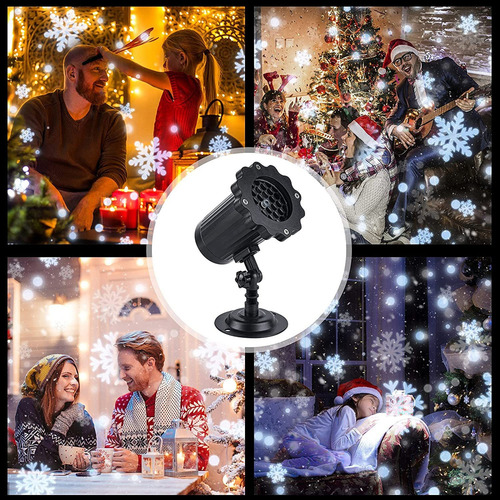 Luces Proyección Copo Nieve, Doble Cabeza, Led Navidad Ip65