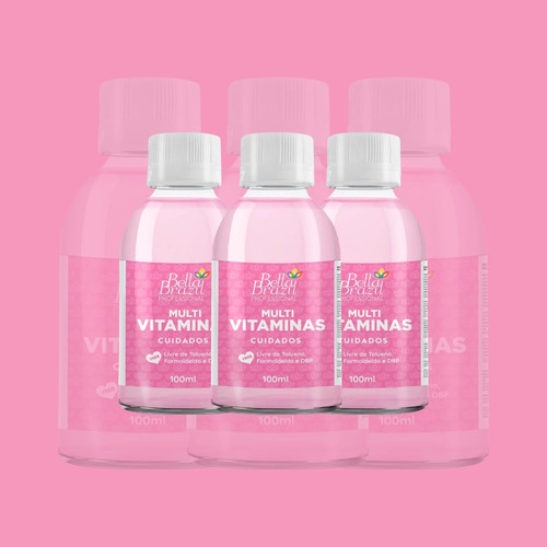 Kit 3 Base Multi Vitaminas 100ml Professional Bella Brazil