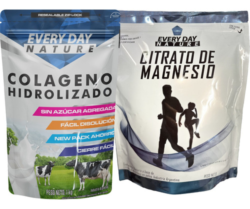 Colageno Hidrolizado 1 Kg + Citrato Magnesio 1 Kg Combo Edn