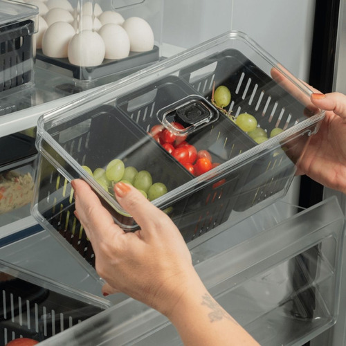 Organizador Com Cesto Triplo 5l Clear Fresh Ou - Preto