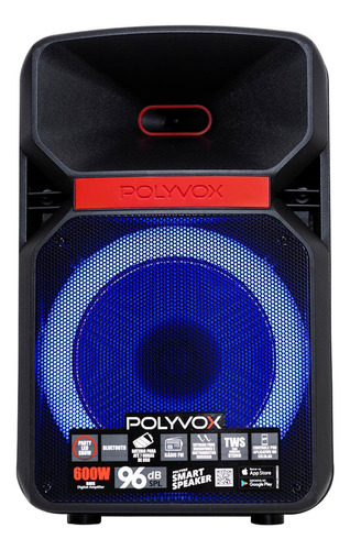 Caixa Amplificada Xc-812tws Polyvox Bluetooth 600w Woofer 12