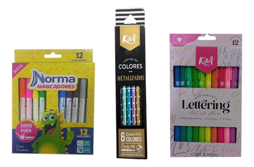 Set Norma Super P.12pz + Colores Metal 6pz +lettering 12pz