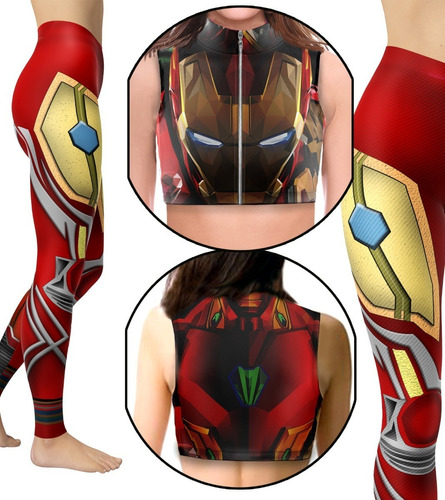 Conjunto Top + Calza Dama Iron Man Top005-xr0017