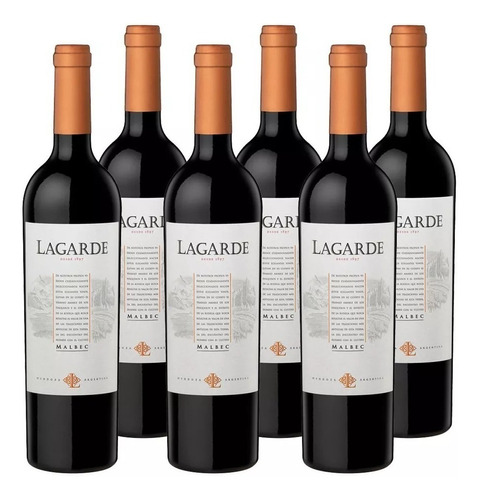 Vino Lagarde Malbec X750cc Caja X6 + Regalo