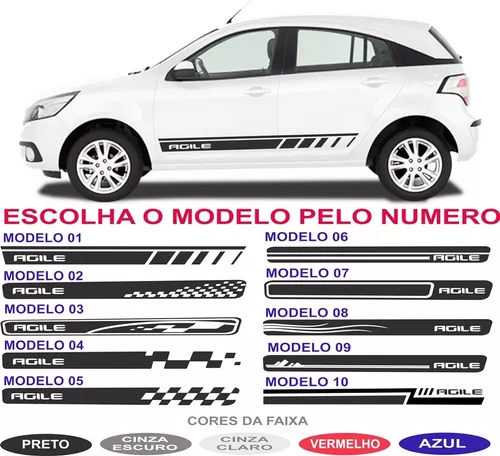 Adesivo Lateral Chevrolet Agile Ls Lt Ltz Spot Kit Gm