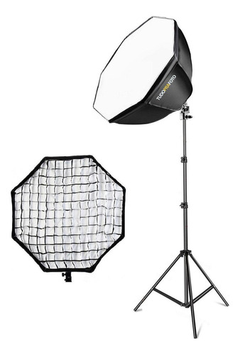 Softbox Octabox + Tripé Iluminação Estudio Octagonal 55cm