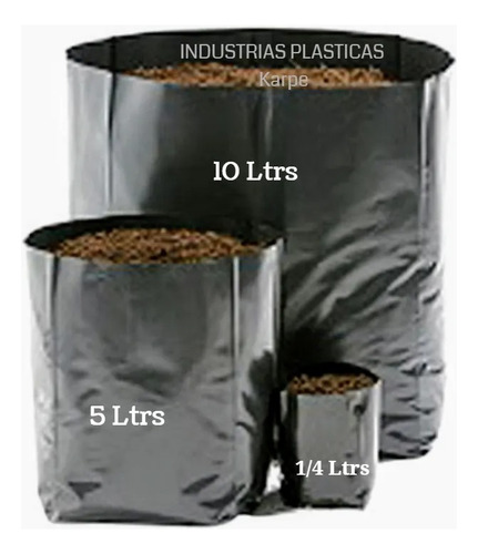 Maceta Bolsa Cultivo 1 Litro X 100 Negro Bolsa