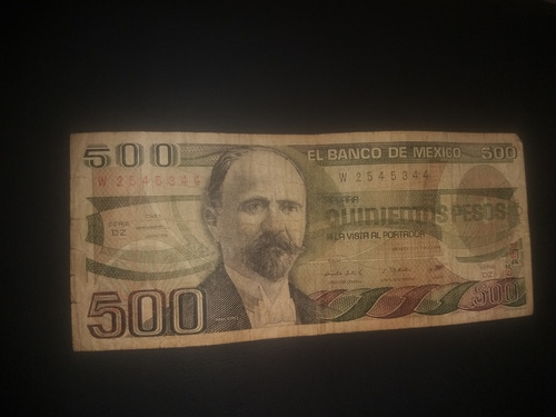 Billete De 500 Pesos De Madero Año 1984