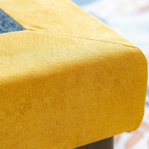 Cama Queen Size Danita, Base Armable Con Cabecera Roomi Color Amarillo Danita
