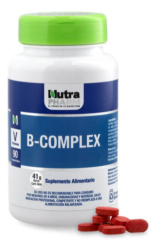 B-complex X90 Cap / Vitaminas Del Complejo B / Nutrapharm 