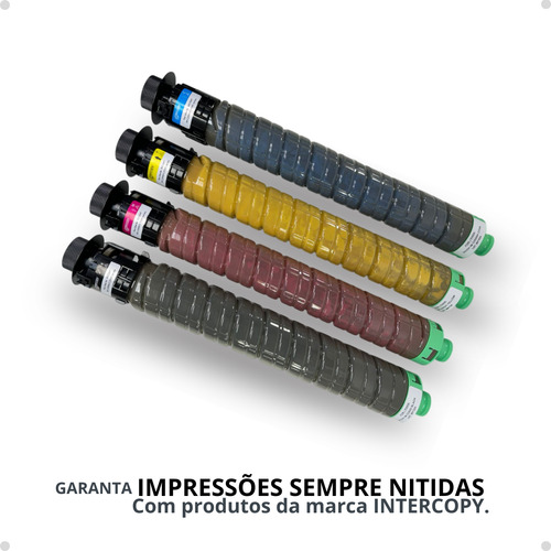 Kit Cartuchos Intercopy Toner Compatível Ricoh Imc2500 2000 Bk, C, Y, M