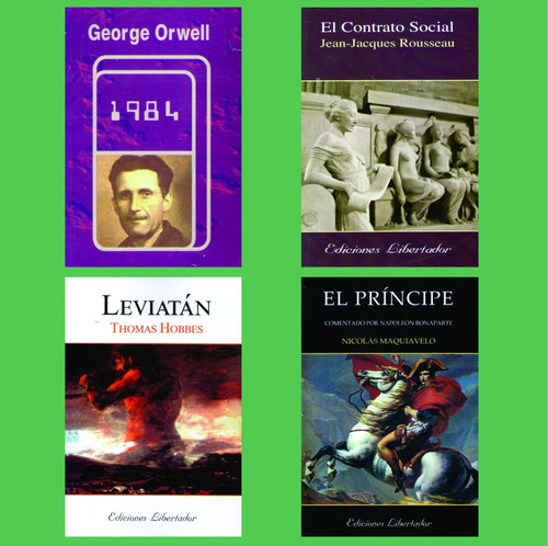 Lote X 4 Libros Nuevos Rousseau Hobbes Orwell Maquiavelo