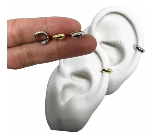 Piercing orelha helix par ouro 18 k e zirconia