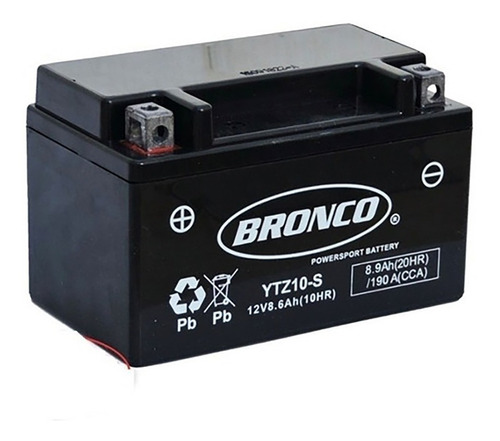 Bateria De Gel Bronco Ytz10s 12v 8,6ah Marelli Sports