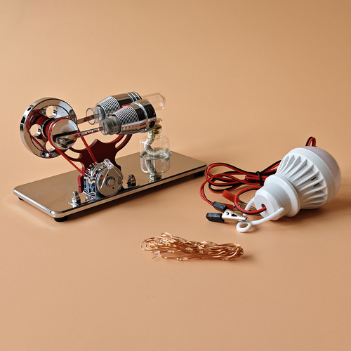 Modelo De Generador De Motor Stirling Con Led Para La Cienci