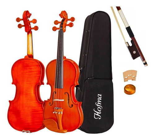 Hofma HVE 241 violino 4/4 com estojo e arco e breu cor natural