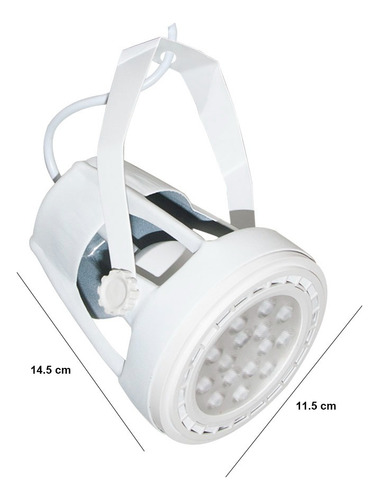 Spot Cabezal Movil Tacho Luz Ar111 Aplique Pack X10 Blanco