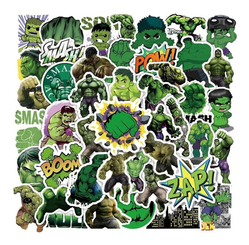 Imagen 3 de 4 de Hulk - Set De 50 Stickers / Calcomanias / Pegatinas