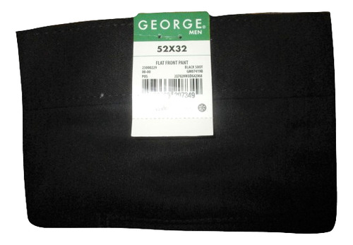 Pantalon Negro Casual/ Vestir De Hombre Talla 52x32 George