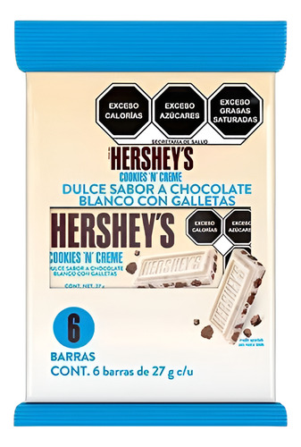 Chocolate Hershey´s Cookies N Creme 6pz De 27g Galleta