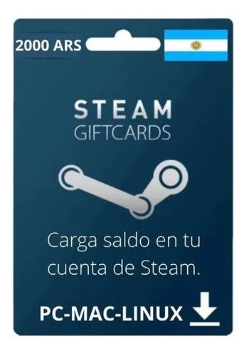 Imagen 1 de 2 de Saldo Steam 2000ars - Gift Card Argentina - Digital
