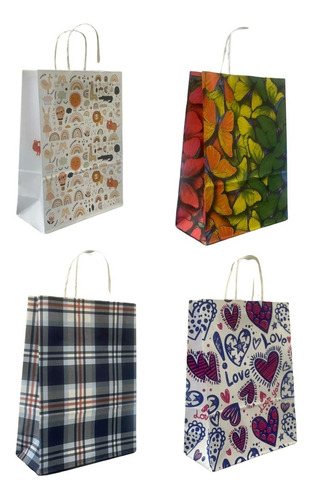 Bolsa Regalo Fantasia Papel Estampada Surtido 22x30 Pack X50