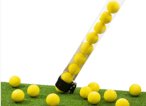 18 Pelotas De Golf Brusht Entrenamiento Y Tubo Recolector 