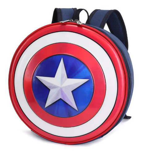 Mochila Capitan America Escudo 3d - Para Niños 