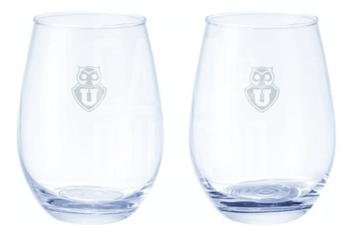 Set 2 Vasos Glasso U. De Chile Premium Bar Quincho Bbq