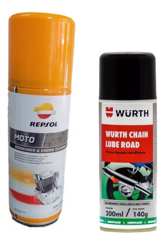 Repsol Degreaser & Engine Cleaner +  Wurth Chain Lube