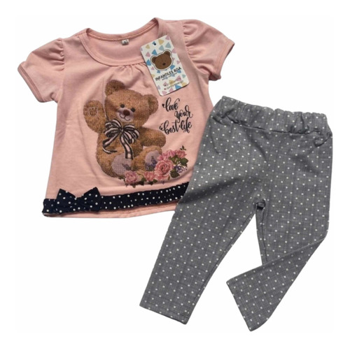 Conjunto De Blusa Y Licra Para Bebe Niña De Osito