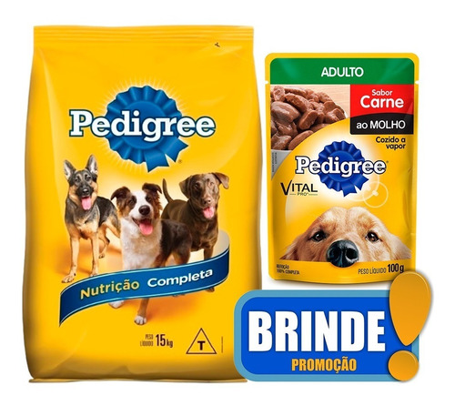 Pedigree Adulto Nutrição Essencial 15kg Sem Corantes