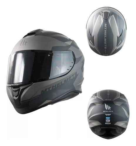 Casco Integral Moto Mt Helmets Targo Enjoy Gris Mate M