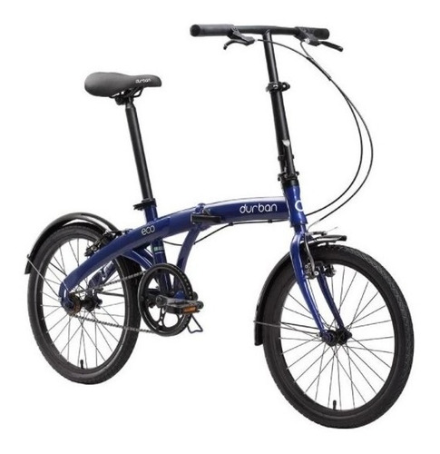 Bicicleta Dobrável Aro 20 Azul Eco Quadro De Aço