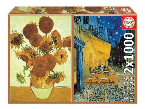 18491 Van Gogh Girasoles Café 2 Rompecabezas 1000 Pzas Educa
