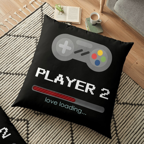 Player 2 Gamers Enamorado Almohadón 30x30