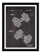 Comprar Cuadro Patente Millenium Falcon Star Wars Marco Negro Poliuretano Poster Laminado Mate Decorativo Materiales De Calidad