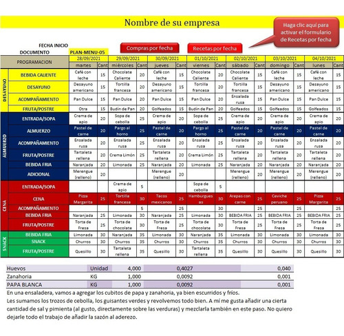 Gestión Restaurant Insumos Y Costos - Excel - Macros - Video