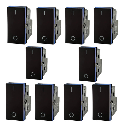 Kit 40 Interruptores Bipolar 10a Pial Plus - Preto