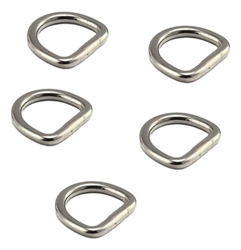 5 Uds Anillos En D Hebilla En 0,3 Cm X 1,5 Cm X 1,2 Cm Plata