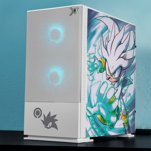 Gabinete Gamer Xtreme Pc Gaming Silver Comic Edition Mini Torre Micro Atx 3 Fan Argb Mesh Cristal Templado