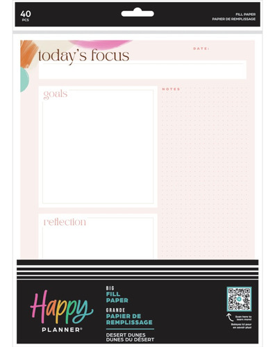40 Hojas Repuesto Libreta Cuaderno Grande Happy Planner