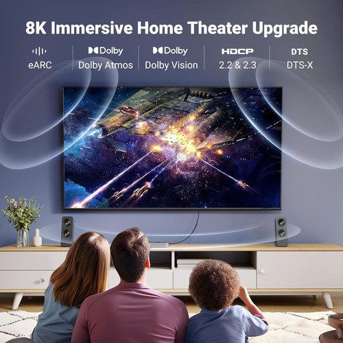 Cable Hdmi 2.1 8k 48gbps 3m Compatible Hdcp Hdr Earc Ugreen
